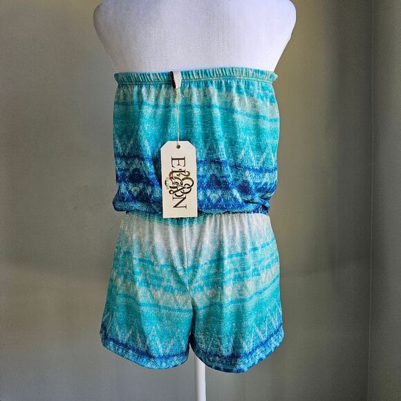 Elan Tube Top Romper Womens Large Beach Coverup Tropical Mermaid Summer Knit NWT - Picture 4 of 8